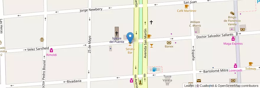 Mapa de ubicacion de Serata Bar en آرژانتین, استان بوئنوس آیرس, Partido De Florencio Varela, Florencio Varela.