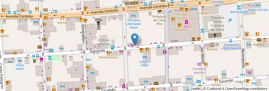 Mapa de ubicacion de Serena's Restaurante & Bar, San Nicolas en Argentinië, Ciudad Autónoma De Buenos Aires, Comuna 1, Buenos Aires.
