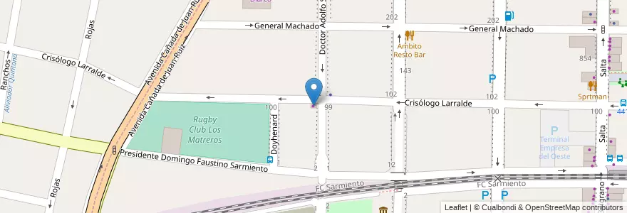Mapa de ubicacion de Sergo Mondella en Arjantin, Buenos Aires, Partido De Morón.