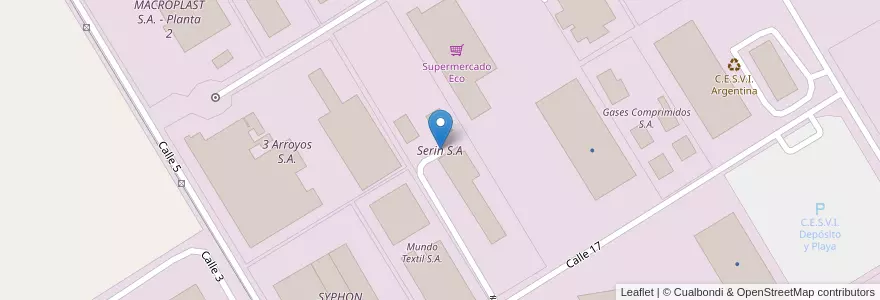 Mapa de ubicacion de Serin S.A en Arjantin, Buenos Aires, Partido Del Pilar, Fátima.