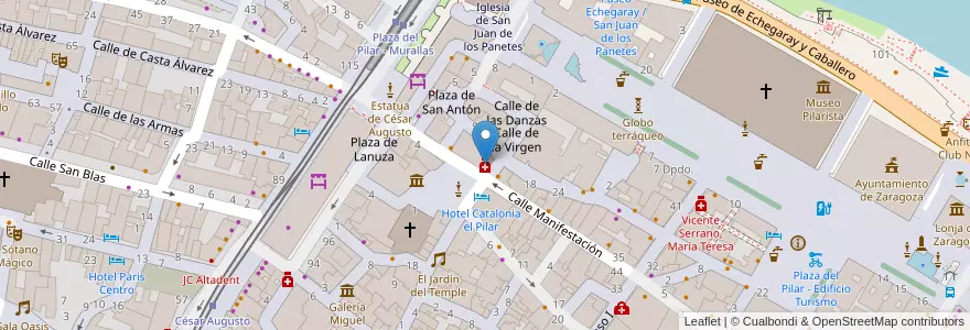 Mapa de ubicacion de Serrano Catalán, María Carmen en 西班牙, Aragón, 萨拉戈萨, Zaragoza, 萨拉戈萨.