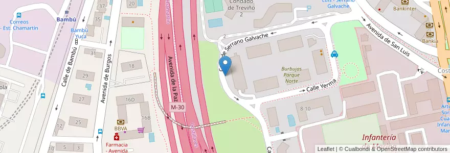 Mapa de ubicacion de SERRANO GALVACHE, CALLE, DE,46 en スペイン, マドリード州, Comunidad De Madrid, Área Metropolitana De Madrid Y Corredor Del Henares, Madrid.