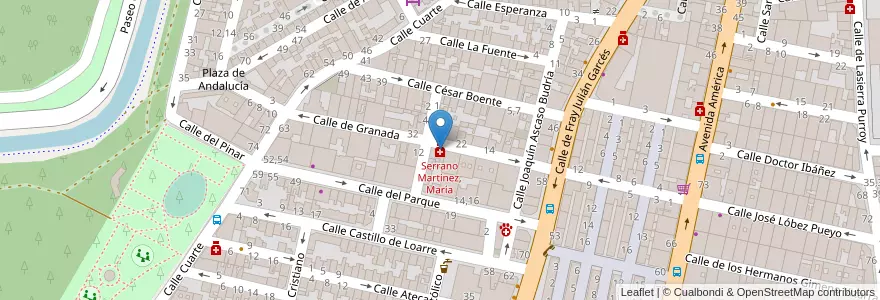 Mapa de ubicacion de Serrano Martínez, María en 西班牙, Aragón, 萨拉戈萨, Zaragoza, 萨拉戈萨.
