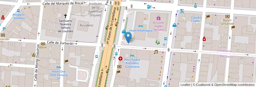 Mapa de ubicacion de Serranopark II exit en 西班牙, Comunidad De Madrid, Comunidad De Madrid, Área Metropolitana De Madrid Y Corredor Del Henares, Madrid.