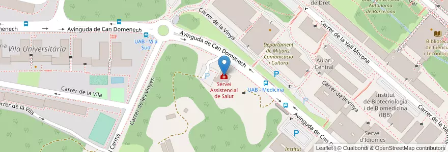 Mapa de ubicacion de Servei Assistencial de Salut en إسبانيا, كتالونيا, برشلونة, فالس أوكيدنتل, Cerdanyola Del Vallès.