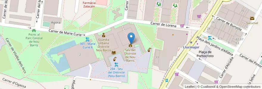 Mapa de ubicacion de Servei d'informació i atenció a les dones (SIAD) de Barcelona - Nou Barris en اسپانیا, Catalunya, Barcelona, Barcelonès, Barcelona.