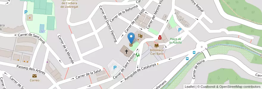 Mapa de ubicacion de Servei d'informació i atenció a les dones (SIAD) de Corbera de Llobregat en إسبانيا, كتالونيا, برشلونة, Baix Llobregat, Corbera De Llobregat.