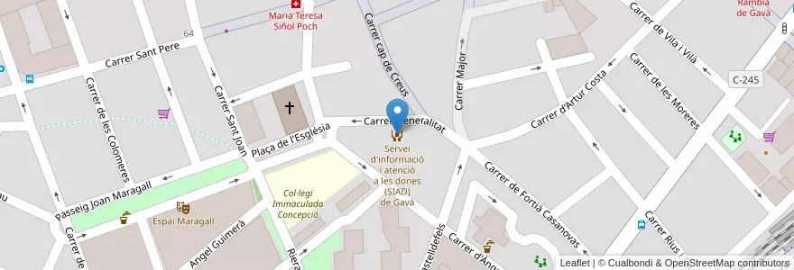 Mapa de ubicacion de Servei d'informació i atenció a les dones (SIAD) de Gavà en إسبانيا, كتالونيا, برشلونة, Baix Llobregat.