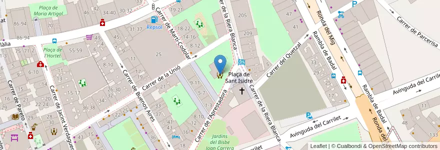 Mapa de ubicacion de Servei d'informació i atenció a les dones (SIAD) de L'Hospitalet de Llobregat en اسپانیا, Catalunya, Barcelona, Barcelonès, Barcelona.