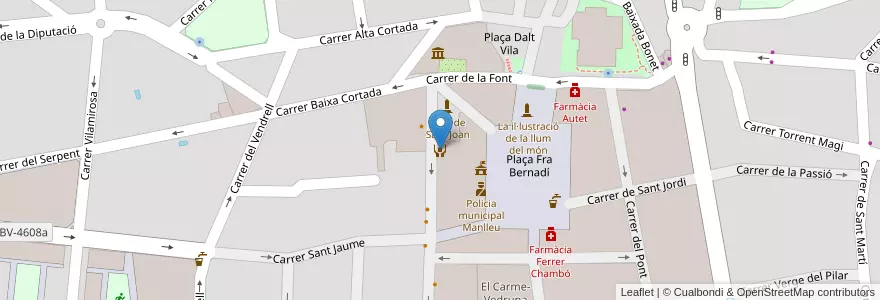 Mapa de ubicacion de Servei d'informació i atenció a les dones (SIAD) de Manlleu en إسبانيا, كتالونيا, برشلونة, Osona, Manlleu.