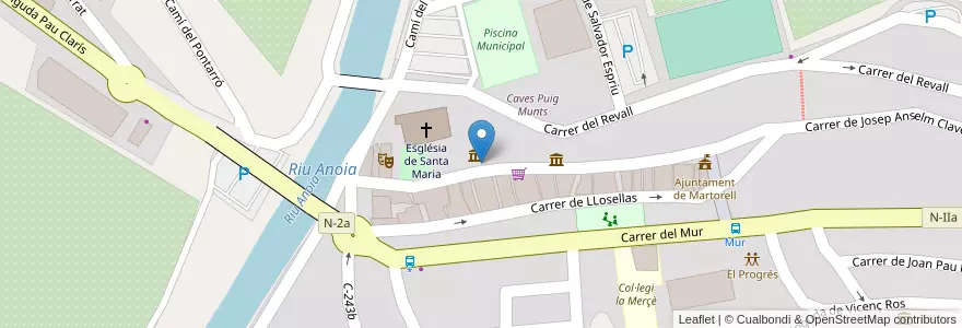 Mapa de ubicacion de Servei d'informació i atenció a les dones (SIAD) de Martorell en スペイン, カタルーニャ州, Barcelona, Baix Llobregat, Martorell.