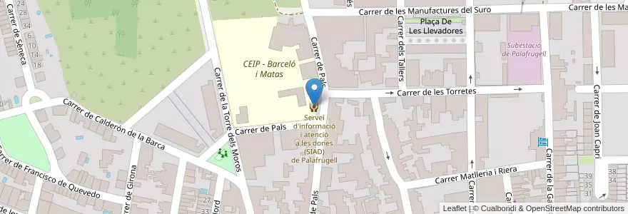 Mapa de ubicacion de Servei d'informació i atenció a les dones (SIAD) de Palafrugell en 西班牙, Catalunya, 赫罗纳, Baix Empordà, Palafrugell.