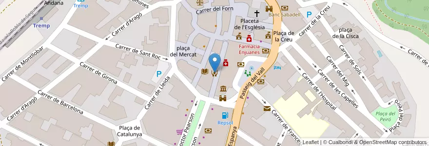 Mapa de ubicacion de Servei d'informació i atenció a les dones (SIAD) del Pallars Jussà en 스페인, Catalunya, 레리다, Pallars Jussà, Tremp.