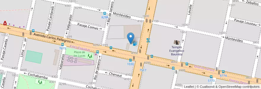 Mapa de ubicacion de Servicentro Boulevard en Аргентина, Санта-Фе, Departamento Rosario, Municipio De Rosario, Росарио.