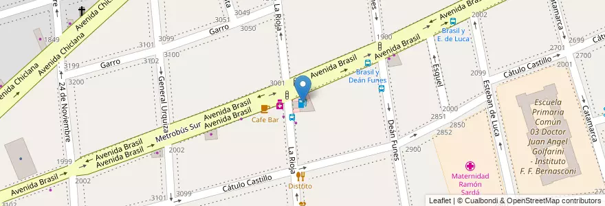 Mapa de ubicacion de Servicentro Brasil, Parque Patricios en Argentinien, Ciudad Autónoma De Buenos Aires, Comuna 4, Buenos Aires.
