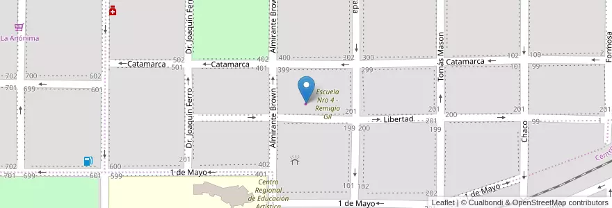 Mapa de ubicacion de Servicio de Aprendizaje Inteligente en Аргентина, Ла-Пампа, Municipio De Santa Rosa, Departamento Capital, Santa Rosa.