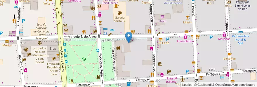 Mapa de ubicacion de Servicio de Educación a Distancia (SEAD), Recoleta en Arjantin, Ciudad Autónoma De Buenos Aires, Comuna 2, Buenos Aires.
