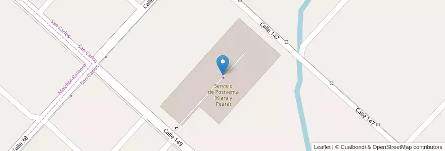 Mapa de ubicacion de Servicio de Postventa (Kiara y Peara), San Carlos en 아르헨티나, 부에노스아이레스주, Partido De La Plata, San Carlos.