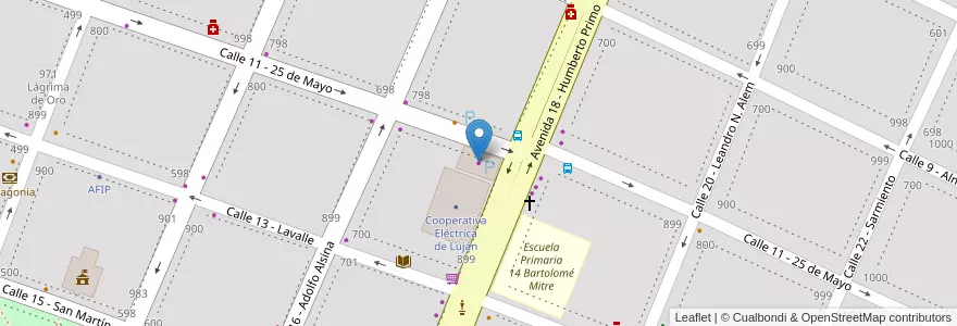 Mapa de ubicacion de Servicio Funerario Cooperativa Eléctrica en アルゼンチン, ブエノスアイレス州, Partido De Luján.