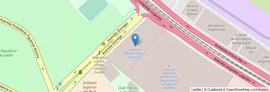 Mapa de ubicacion de Servicio Meteorológico Nacional, Palermo en آرژانتین, Ciudad Autónoma De Buenos Aires, Buenos Aires, Comuna 14.