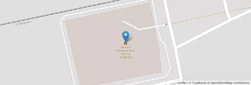 Mapa de ubicacion de Servicio Penitenciario Nro 10 (CARCEL) en Аргентина, Кордова, Departamento Cruz Del Eje, Municipio De Cruz Del Eje, Pedanía Cruz Del Eje, Cruz Del Eje.