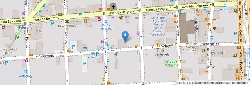Mapa de ubicacion de Servicio Perú, Montserrat en Argentinien, Ciudad Autónoma De Buenos Aires, Comuna 1, Buenos Aires.