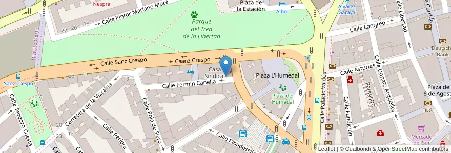 Mapa de ubicacion de Servicio Publico de Empleo en اسپانیا, آستوریاس, آستوریاس, Gijón/Xixón.