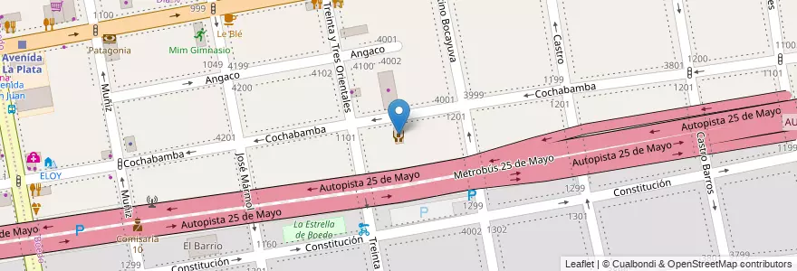 Mapa de ubicacion de Servicio Social Zona 5, Boedo en 아르헨티나, Ciudad Autónoma De Buenos Aires, Comuna 5, 부에노스아이레스.