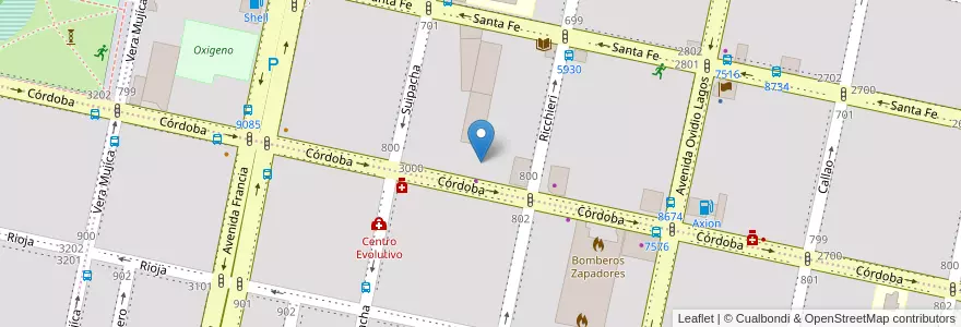 Mapa de ubicacion de Servicios Caramuto en الأرجنتين, سانتا في, Departamento Rosario, Municipio De Rosario, روساريو.
