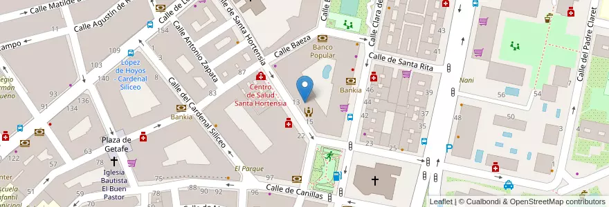 Mapa de ubicacion de Servicios Sociales en إسبانيا, منطقة مدريد, منطقة مدريد, Área Metropolitana De Madrid Y Corredor Del Henares, مدريد.