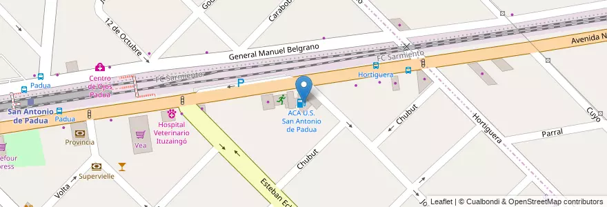 Mapa de ubicacion de Servicompras en الأرجنتين, بوينس آيرس, Partido De Merlo, San Antonio De Padua.