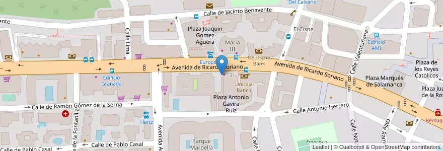 Mapa de ubicacion de Servired en Espanha, Andaluzia, Málaga, Costa Del Sol Occidental, Marbella.