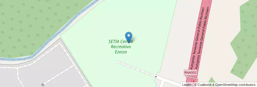 Mapa de ubicacion de SETIA Centro Recreativo Ezeiza en 阿根廷, 布宜诺斯艾利斯省, Partido De Ezeiza, Aeropuerto Internacional Ezeiza.
