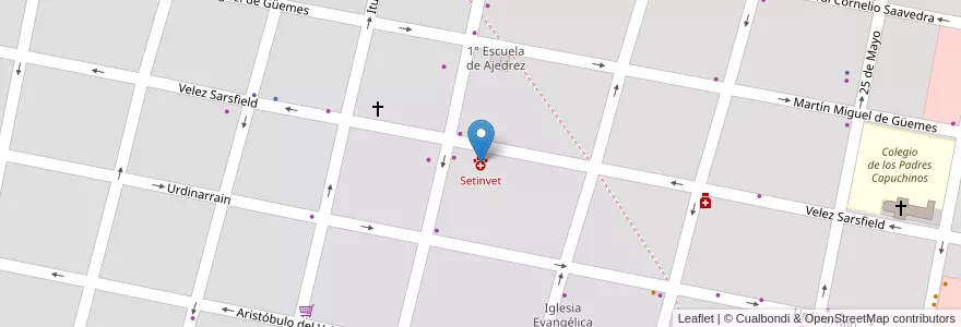 Mapa de ubicacion de Setinvet en Argentina, Entre Ríos, Departamento Concordia, Distrito Suburbios, Concordia, Concordia.