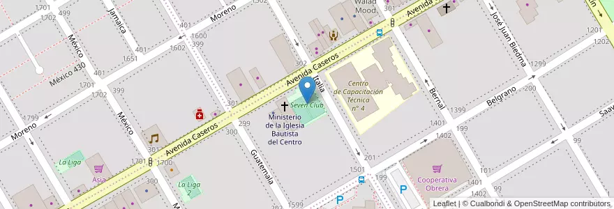 Mapa de ubicacion de Seven Club en アルゼンチン, リオネグロ州, Departamento Adolfo Alsina, Viedma, Viedma.