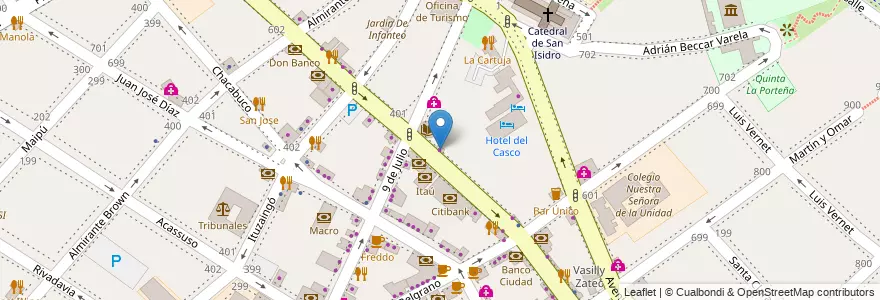 Mapa de ubicacion de Seven Eleven en アルゼンチン, ブエノスアイレス州, Partido De San Isidro, San Isidro.