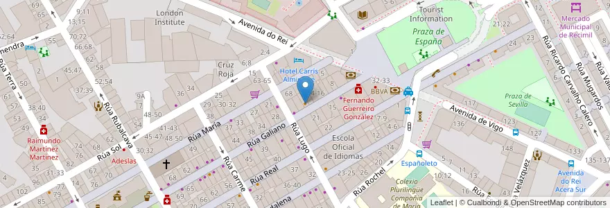 Mapa de ubicacion de Sevilla en Испания, Галисия, А-Корунья, Ferrol, Ferrol.