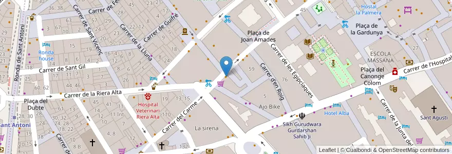 Mapa de ubicacion de Shalimar en Spain, Catalonia, Barcelona, Barcelonès, Barcelona.