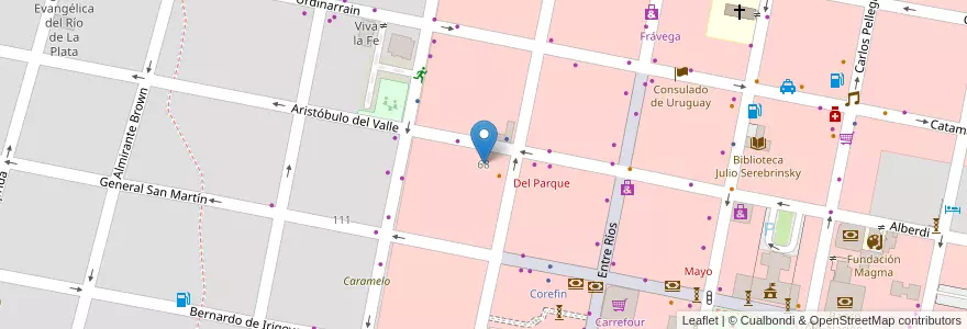 Mapa de ubicacion de Sharing English Language Center en アルゼンチン, エントレ・リオス州, Departamento Concordia, Distrito Suburbios, Concordia, Concordia.