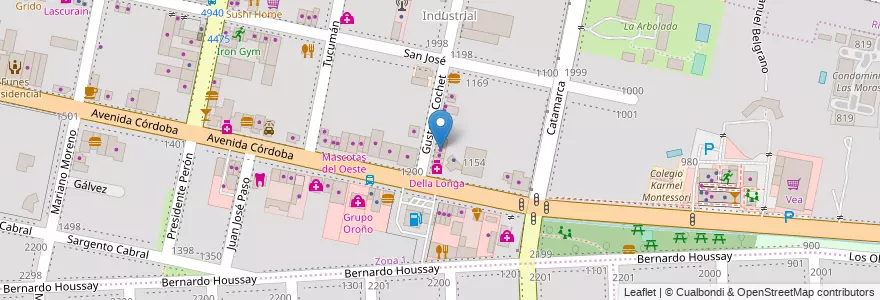 Mapa de ubicacion de Shekina en Argentinië, Santa Fe, Departamento Rosario, Municipio De Funes, Funes.