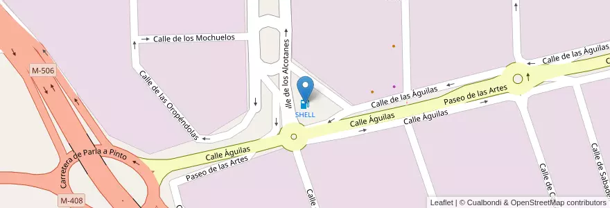 Mapa de ubicacion de SHELL en إسبانيا, منطقة مدريد, منطقة مدريد, Área Metropolitana De Madrid Y Corredor Del Henares, Pinto.