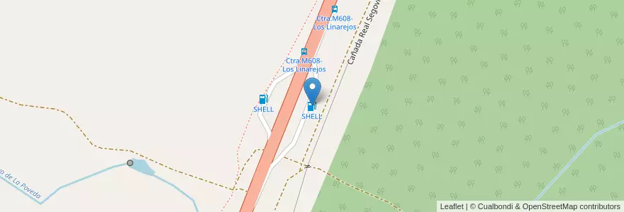 Mapa de ubicacion de SHELL en إسبانيا, منطقة مدريد, منطقة مدريد, Cuenca Del Guadarrama, Collado Villalba.
