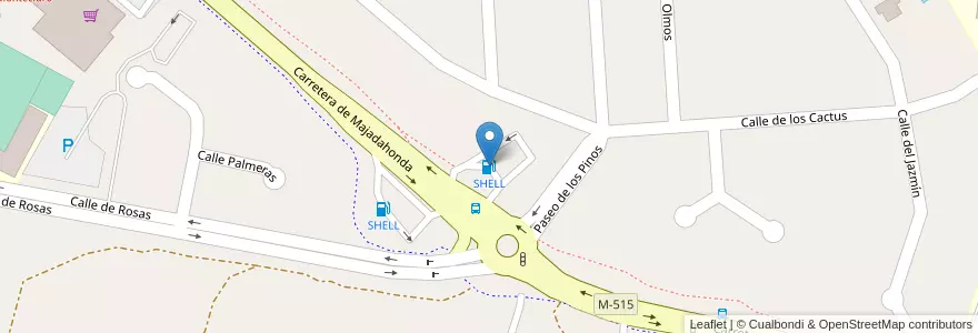 Mapa de ubicacion de SHELL en Испания, Мадрид, Мадрид, Área Metropolitana De Madrid Y Corredor Del Henares, Pozuelo De Alarcón.