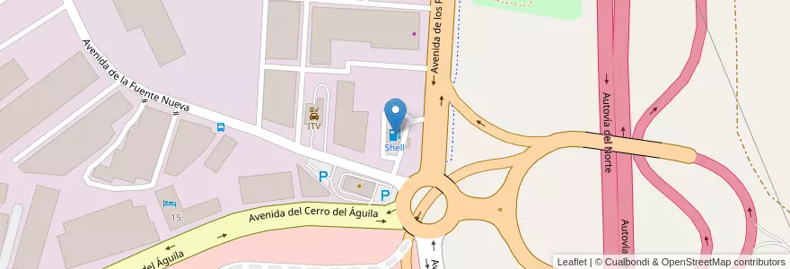 Mapa de ubicacion de Shell en スペイン, マドリード州, Comunidad De Madrid, Área Metropolitana De Madrid Y Corredor Del Henares, San Sebastián De Los Reyes.