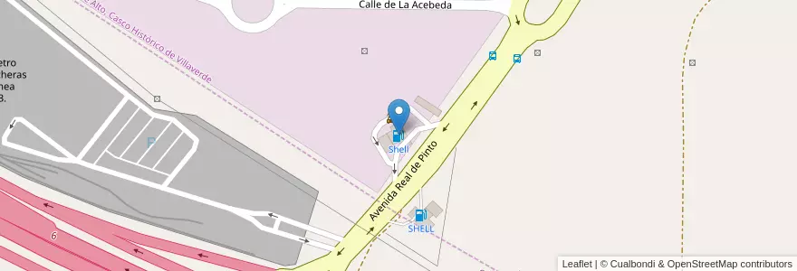 Mapa de ubicacion de Shell en Испания, Мадрид, Мадрид, Área Metropolitana De Madrid Y Corredor Del Henares, Getafe, Мадрид.