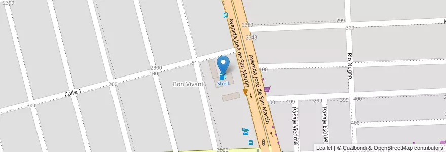 Mapa de ubicacion de Shell en الأرجنتين, سانتا في, Departamento Rosario, Municipio De Granadero Baigorria, Granadero Baigorria.