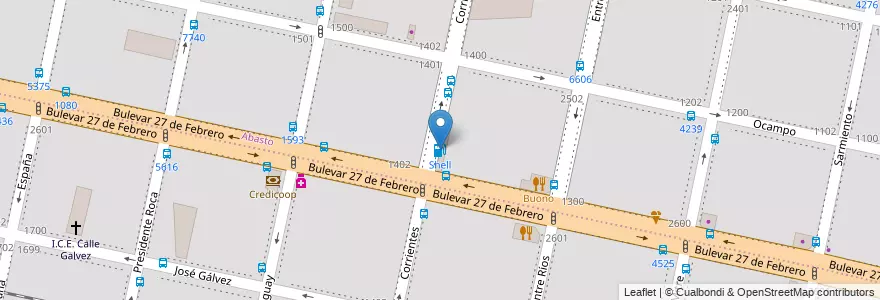 Mapa de ubicacion de Shell en آرژانتین, سانتافه, Departamento Rosario, Municipio De Rosario, تسبیح.