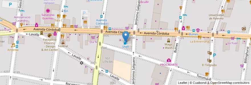 Mapa de ubicacion de Shell, Almagro en Argentinië, Ciudad Autónoma De Buenos Aires, Buenos Aires.