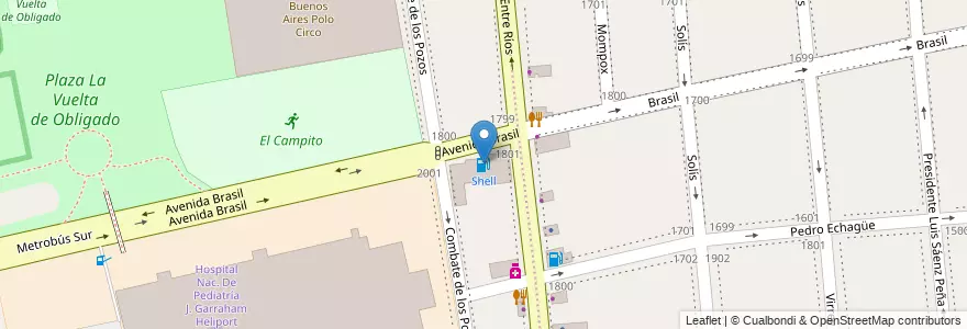 Mapa de ubicacion de Shell, Parque Patricios en 阿根廷, Ciudad Autónoma De Buenos Aires, Comuna 4, 布宜诺斯艾利斯.
