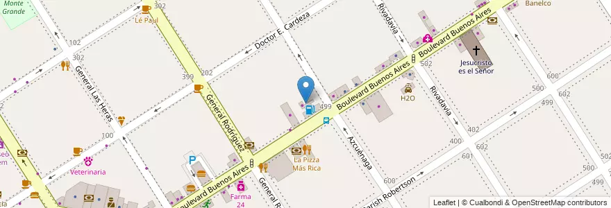 Mapa de ubicacion de Shell Shop en الأرجنتين, بوينس آيرس, Partido De Esteban Echeverría, Monte Grande.